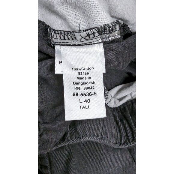 Kingsize Mens L 40 Tall Black Pants Cotton Solid Pockets Button Zip Stretch - Picture 8 of 9